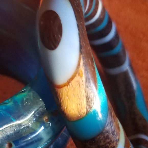 Dominique Denaive Resin & Wood Bangles. France - Picture 7 of 8